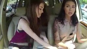 Vintage Lesbian Car Sex Between Redhead And Brunette