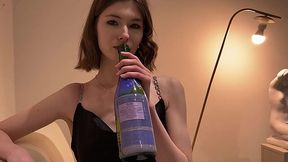 Skinny petite classmate in sexy dress allows me to fuck her juicy pussy