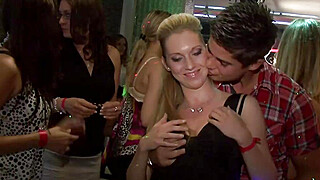 Women ride long penises and get ecstasy while others wait their turn and dance naked to the music