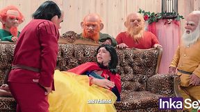 Snow White Strays, Gets Gangbanged by 7 Horny Dwarfs in Forest Fuckfest