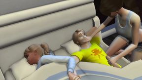 Hidden Blowjob Leads to Intense 3D Threesome with Alien Teen & Huge-Cock Creampie Bukkake