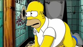 Married Housewife Gets Fucked In A Public Dirty Restroom. Cartoon. Simpsons Parody.