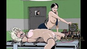 Hot cartoon bondage anime with a submissive slave you dominate in this animated porn game
